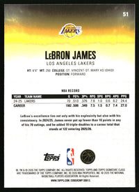 LeBron James 2025-26 Topps Signature Class #51 Chrome