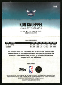 Kon Knueppel 2025-26 Topps Signature Class #103 Chrome Refractors Rookie