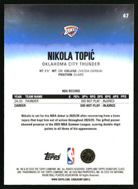 Nikola Topić 2025-26 Topps Signature Class #47 Chrome Yellow Refractors /275