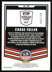 Chase Fuller 2026 Panini Stars & Stripes Prizm USA Baseball #198 Orange Ice SN