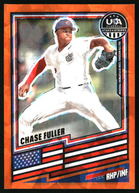 Chase Fuller 2026 Panini Stars & Stripes Prizm USA Baseball #198 Orange Ice SN
