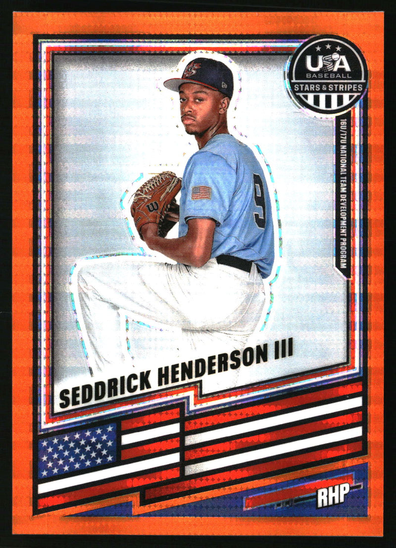 Seddrick Henderson III 2026 Panini Stars & Stripes USA #133 Orange Pulsar SN