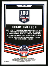 Grady Emerson 2026 Panini Stars & Stripes Prizm USA Baseball #141 Glitter