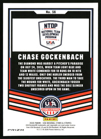 Chase Gockenbach 2026 Panini Stars & Stripes Prizm USA Baseball #56 Glitter
