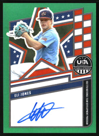 Eli Jones 2026 Panini Stars & Stripes Prizm USA Baseball #NTS-EJ Green Auto