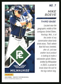 Mike Boeve 2025 Panini Prospect Edition #7 Bronze SN