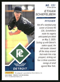 Ethan Schiefelbein 2025 Panini Prospect Edition #151 Holo Prospect Green Auto