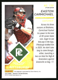 Easton Carmichael 2025 Panini Prospect Edition #159 Holo Ticket Signatures Green
