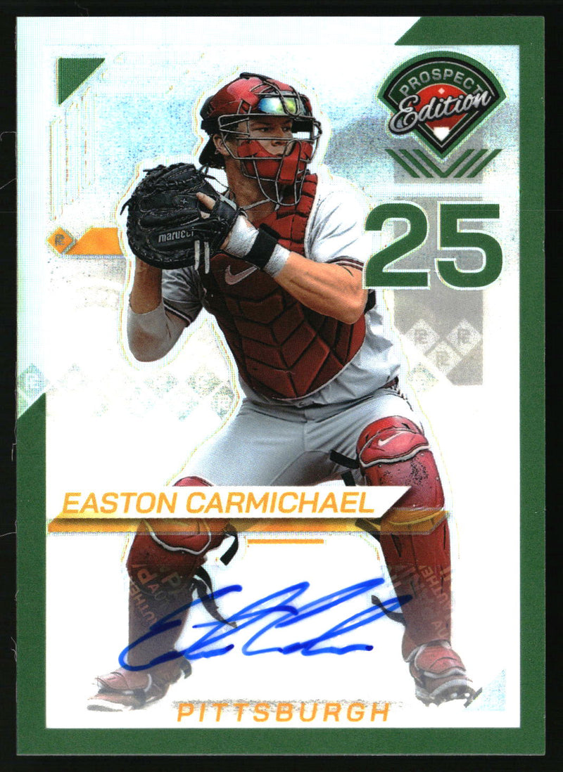 Easton Carmichael 2025 Panini Prospect Edition #159 Holo Ticket Signatures Green