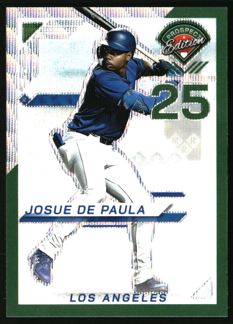Josue De Paula 2025 Panini Prospect Edition #64 Holo Ticket Green Wave SN