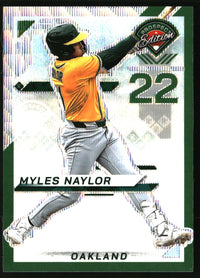 Myles Naylor 2025 Panini Prospect Edition #156 Holo Ticket Green Wave SN