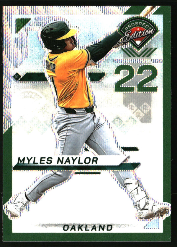 Myles Naylor 2025 Panini Prospect Edition #156 Holo Ticket Green Wave SN