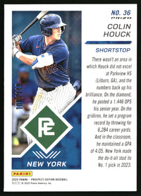 Colin Houck 2025 Panini Prospect Edition #36 Holo Prospect Ticket Green Ice SN