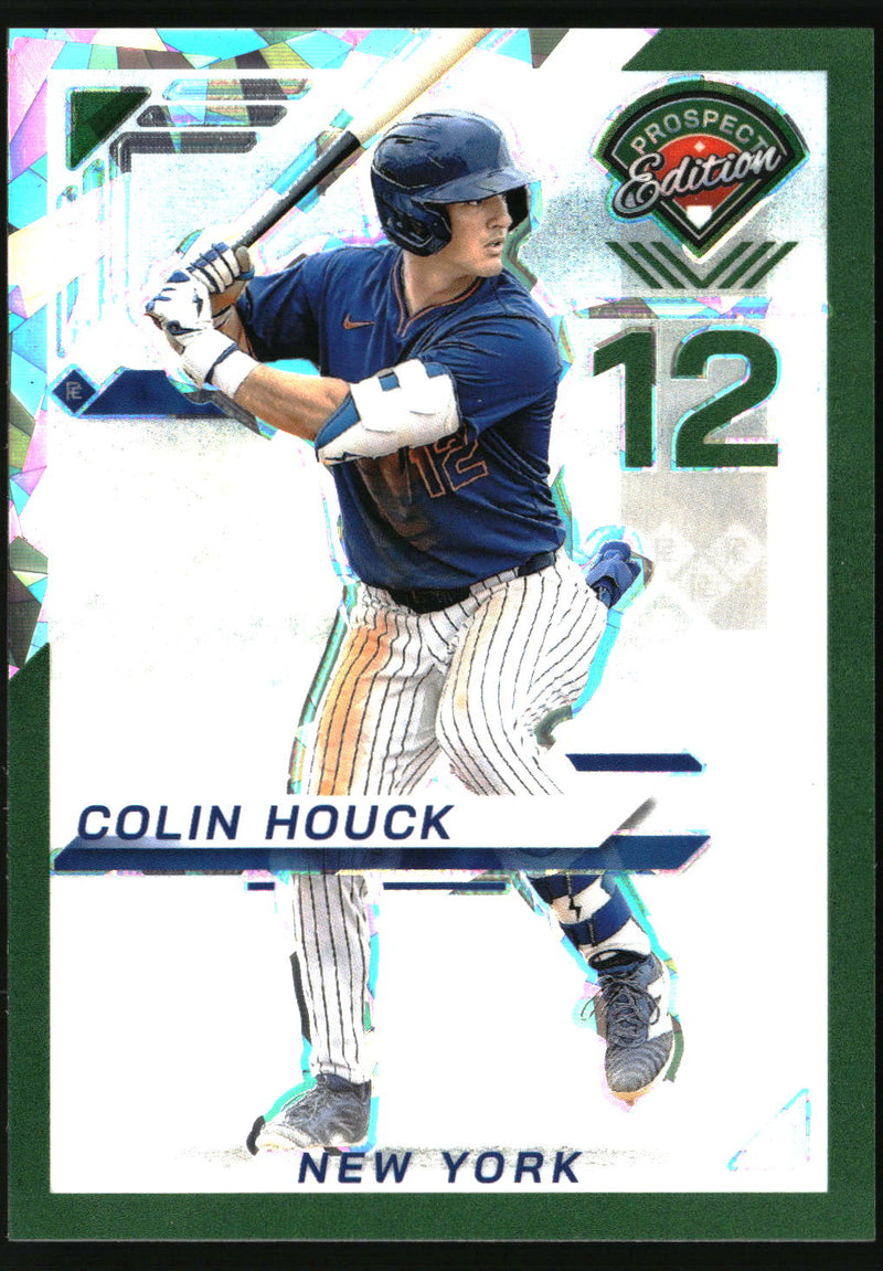 Colin Houck 2025 Panini Prospect Edition #36 Holo Prospect Ticket Green Ice SN