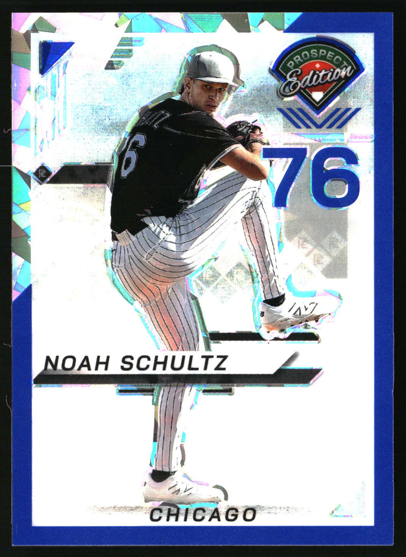 Noah Schultz 2025 Panini Prospect Edition #171 Holo Prospect Ticket Blue Ice SN