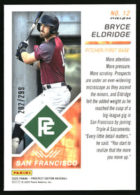 Bryce Eldridge 2025 Panini Prospect Edition #12 Holo Prospect Ticket Blue Ice SN