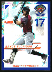 Bryce Eldridge 2025 Panini Prospect Edition #12 Holo Prospect Ticket Blue Ice SN