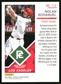 Nolan Schanuel 2025 Panini Prospect Edition #113 Holo Ticket Blue Ice SN