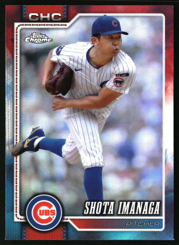 Shota Imanaga #161 2026 Topps Chrome Red White and Blue Refractors