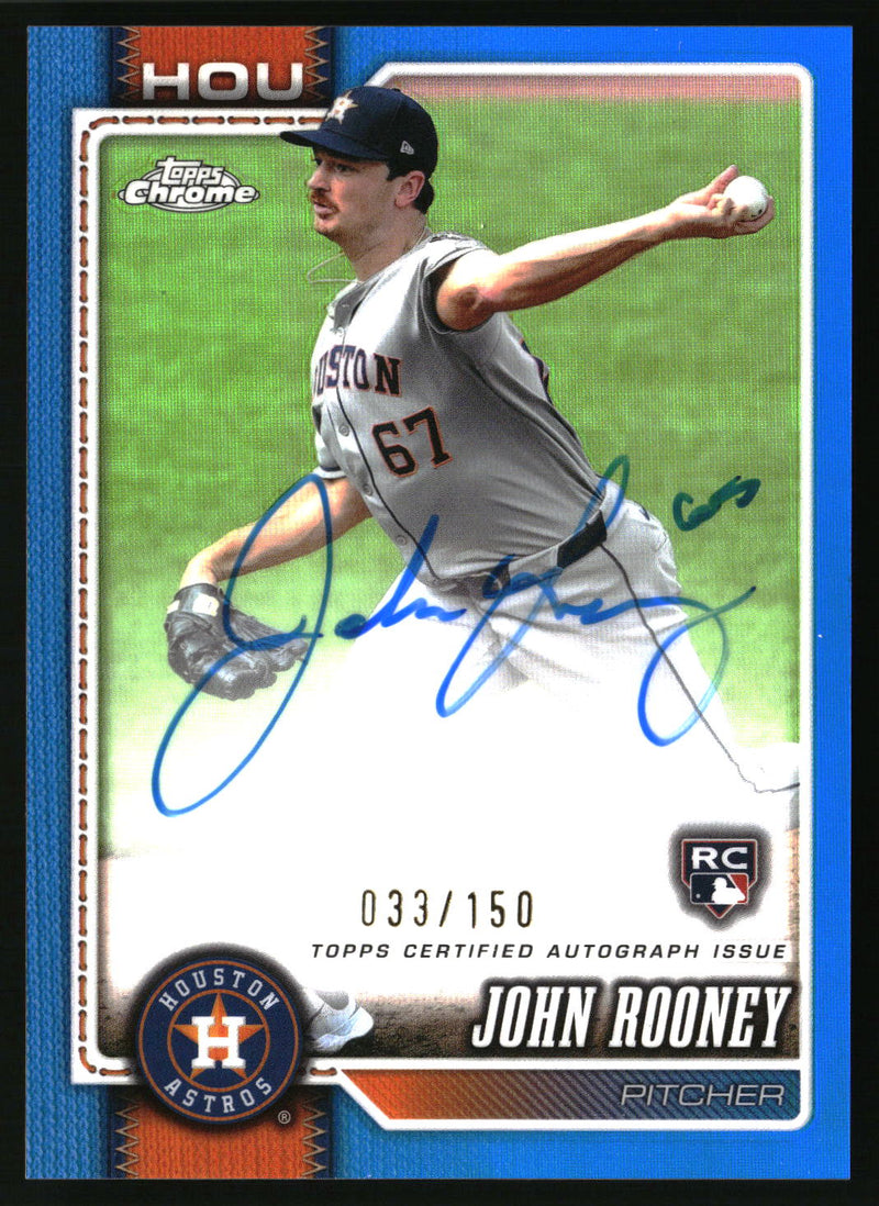 John Rooney #RA-ROO 2026 Topps Chrome Rookie Autographs Blue Refractors /150