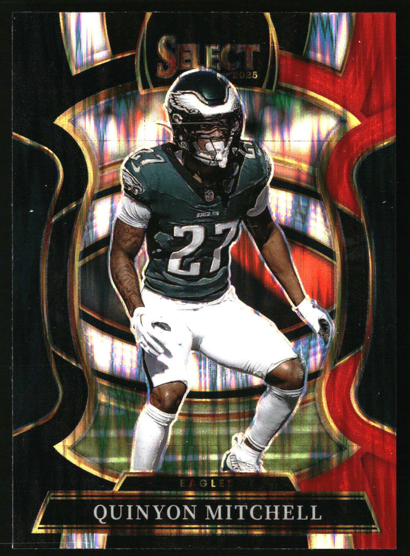 Quinyon Mitchell 2025 Panini Select #92 Black and Red Prizm Shock