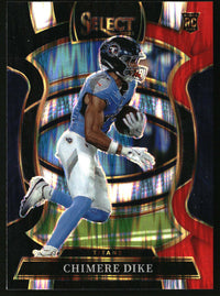 Chimere Dike 2025 Panini Select #27 Black and Red Prizm Shock