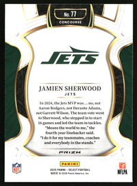 Jamien Sherwood 2025 Panini Select #77 Black and Red Prizm Shock