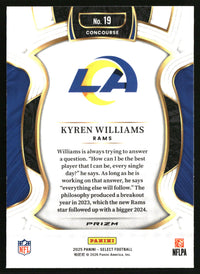 Kyren Williams 2025 Panini Select #19 Black and Red Prizm Shock