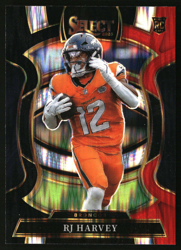 RJ Harvey 2025 Panini Select #10 Black and Red Prizm Shock Rookie