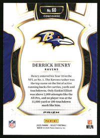 Derrick Henry 2025 Panini Select #60 Black and Red Prizm Shock