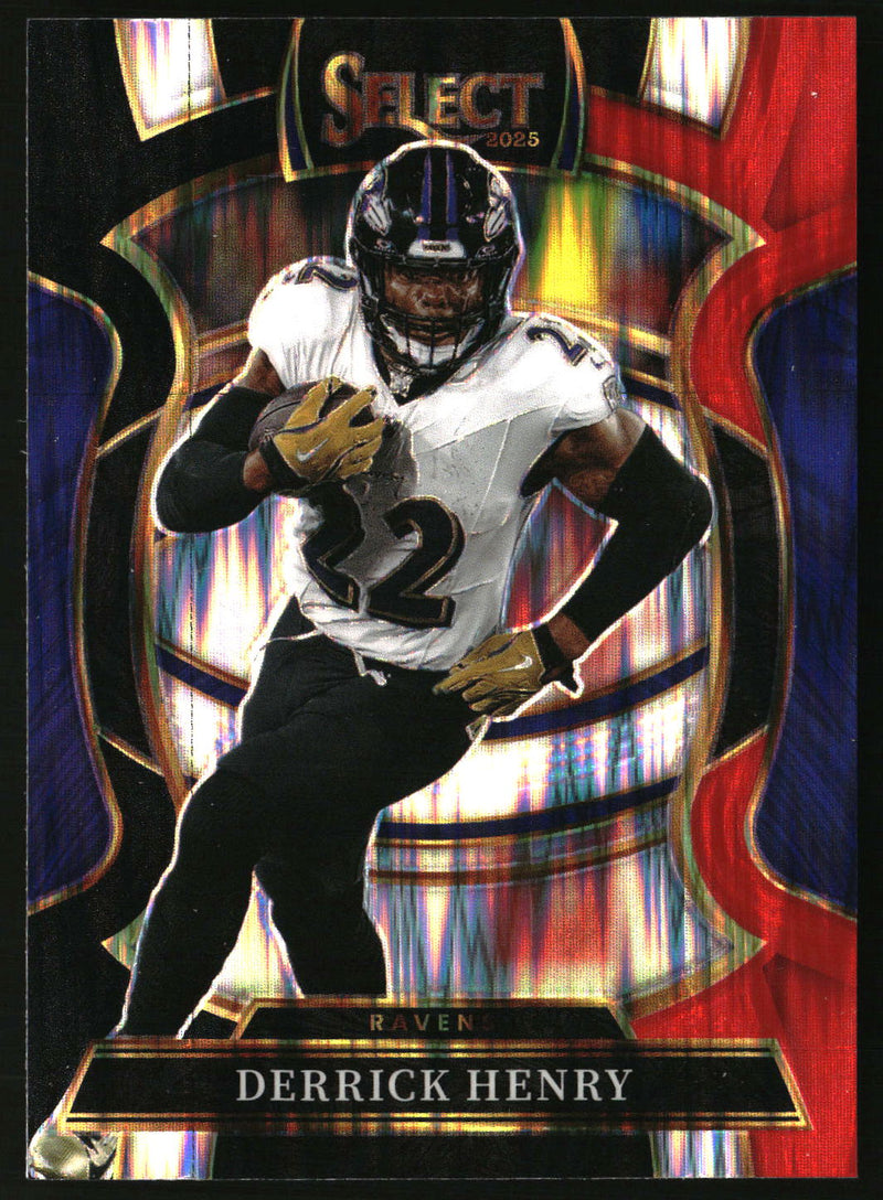Derrick Henry 2025 Panini Select #60 Black and Red Prizm Shock