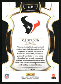 C.J. Stroud 2025 Panini Select #34 Black and Red Prizm Shock