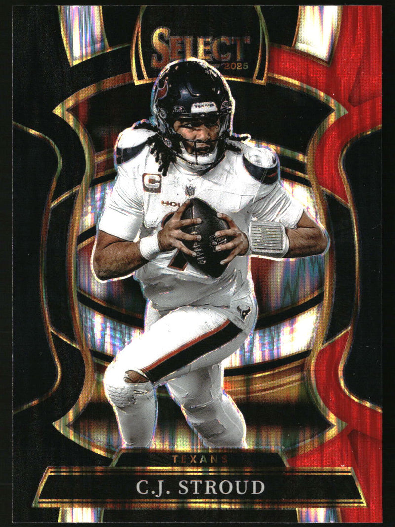 C.J. Stroud 2025 Panini Select #34 Black and Red Prizm Shock