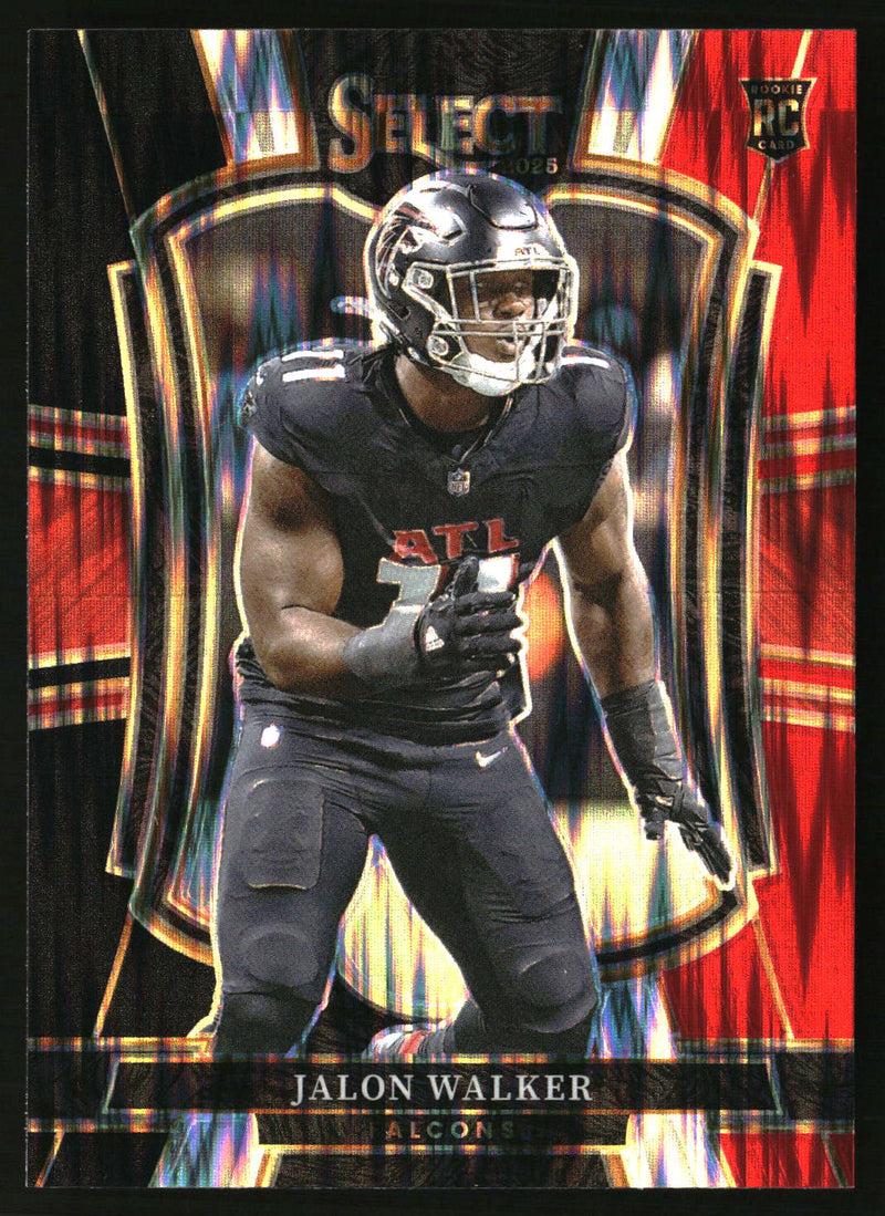 Jalon Walker 2025 Panini Select #146 Black and Red Prizm Shock