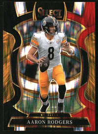 Aaron Rodgers 2025 Panini Select #51 Black and Red Prizm Shock
