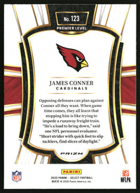 James Conner 2025 Panini Select #123 Black and Red Prizm Shock