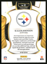 Kaleb Johnson 2025 Panini Select #52 Black and Red Prizm Shock Rookie