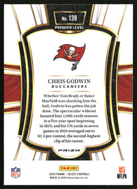 Chris Godwin 2025 Panini Select #139 Black and Red Prizm Shock