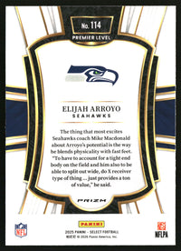 Elijah Arroyo 2025 Panini Select #114 Black and Red Prizm Shock