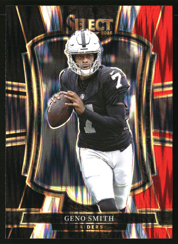 Geno Smith 2025 Panini Select #105 Black and Red Prizm Shock