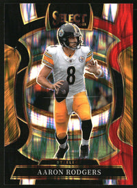 Aaron Rodgers 2025 Panini Select #51 Black and Red Prizm Shock