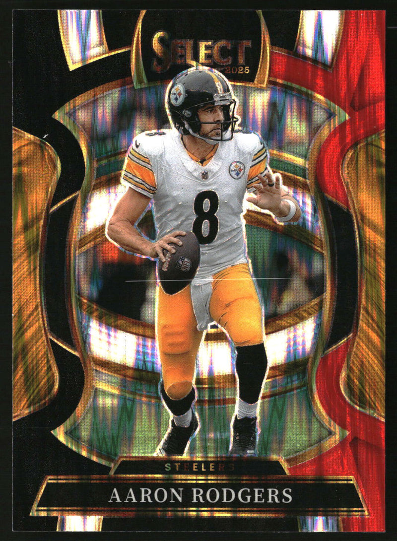 Aaron Rodgers 2025 Panini Select #51 Black and Red Prizm Shock