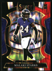 Malaki Starks 2025 Panini Select #61 Black and Red Prizm Shock Rookie