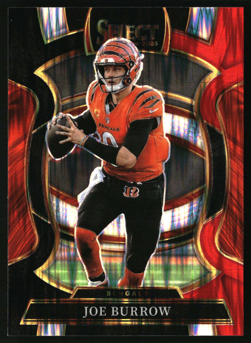 Joe Burrow 2025 Panini Select #57 Black and Red Prizm Shock