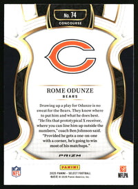 Rome Odunze 2025 Panini Select #74 Black and Red Prizm Shock