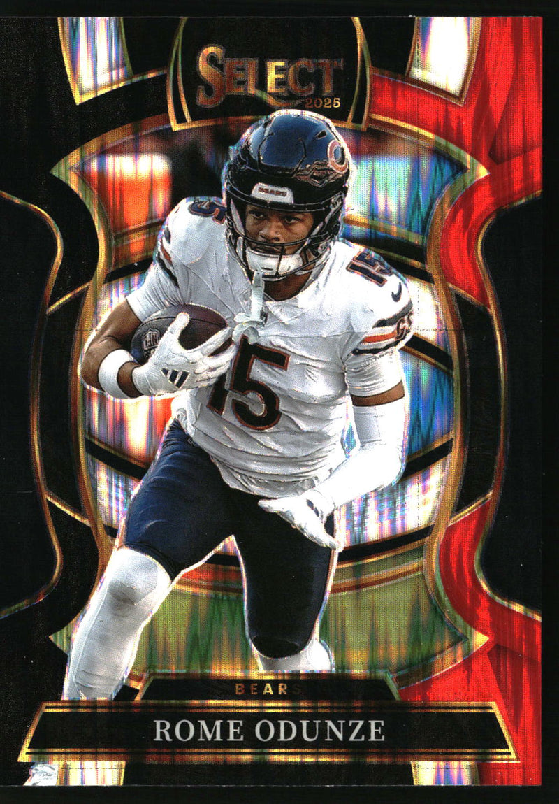 Rome Odunze 2025 Panini Select #74 Black and Red Prizm Shock