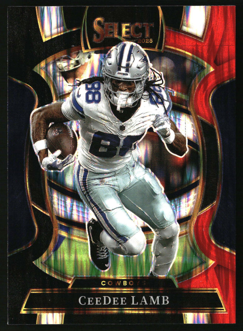 CeeDee Lamb 2025 Panini Select #98 Black and Red Prizm Shock