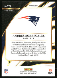 Andres Borregales 2025 Panini Select #279 Black and Red Prizm Shock