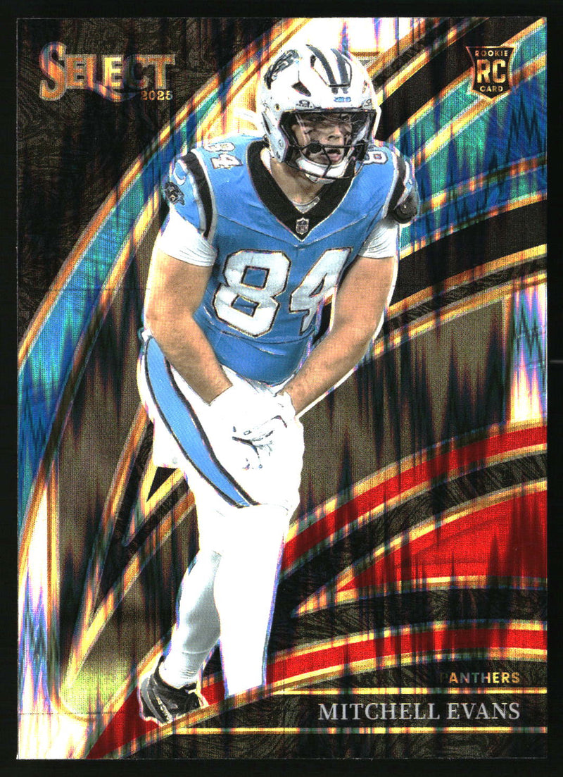 Mitchell Evans 2025 Panini Select #244 Black and Red Prizm Shock