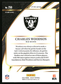 Charles Woodson 2025 Panini Select #250 Black and Red Prizm Shock